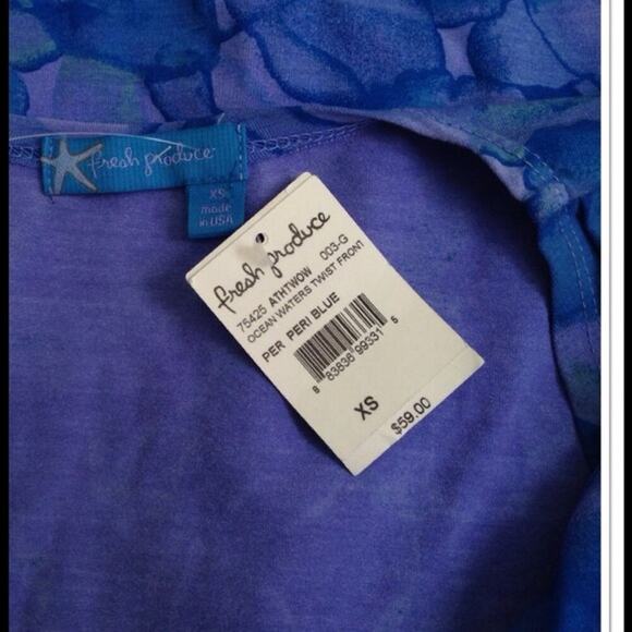 NWOT Fresh Produce Twist Front Top Floral 3/4 Sleeve Women's Size XS - Picture 6 of 9